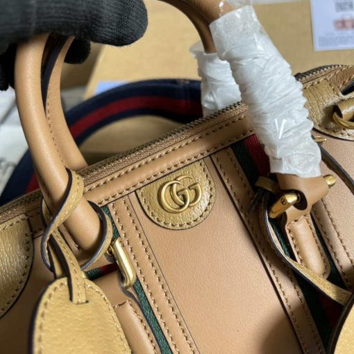 Gucci Mini Top Handle Bag With Double G Tan - Image 4