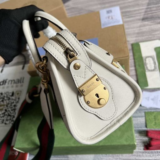 Gucci Mini Top Handle Bag With Double G White - Image 3