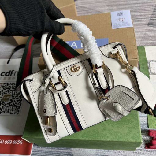 Gucci Mini Top Handle Bag With Double G White - Image 4