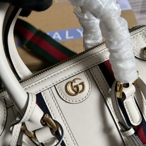 Gucci Mini Top Handle Bag With Double G White - Image 5