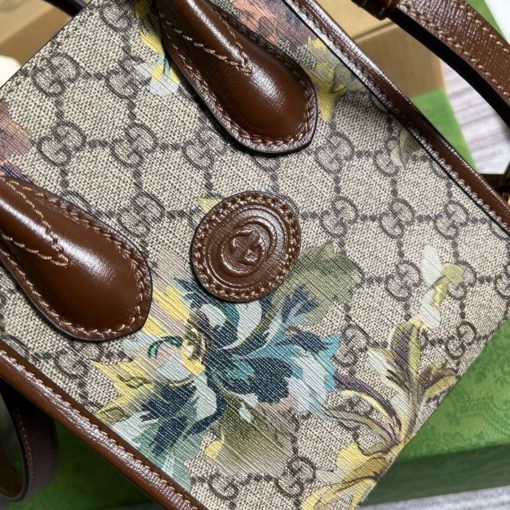 Gucci Mini Tote Bag With Lnterlocking G Brown - Image 5