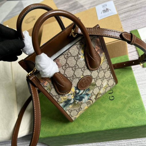 Gucci Mini Tote Bag With Lnterlocking G Brown - Image 7