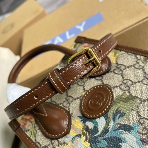 Gucci Mini Tote Bag With Lnterlocking G Brown - Image 8