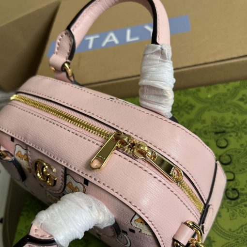 Gucci Ophidia GG Animal Print Mini Bag Light Pink - Image 2