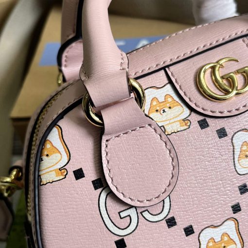 Gucci Ophidia GG Animal Print Mini Bag Light Pink - Image 9