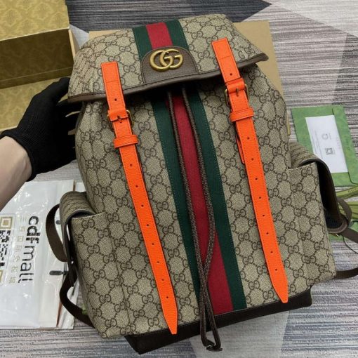 Gucci Ophidia GG Medium Backpack Bright Orange - Image 4