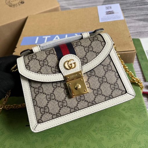 Gucci Ophidia GG Mini Shoulder Bag White