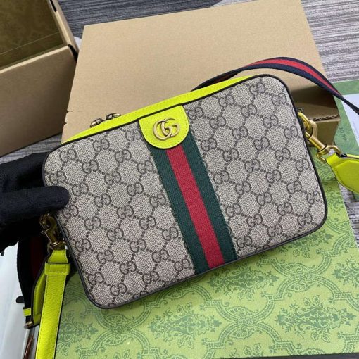 Gucci Ophidia GG Small Crossbody Bag Fluorescent Yellow - Image 4