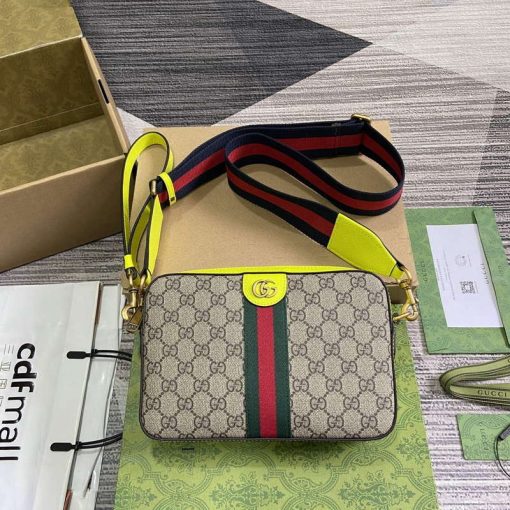 Gucci Ophidia GG Small Crossbody Bag Fluorescent Yellow