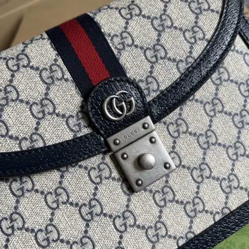 Gucci Ophidia GG Small Top Handle Bag Beige And Blue - Image 6