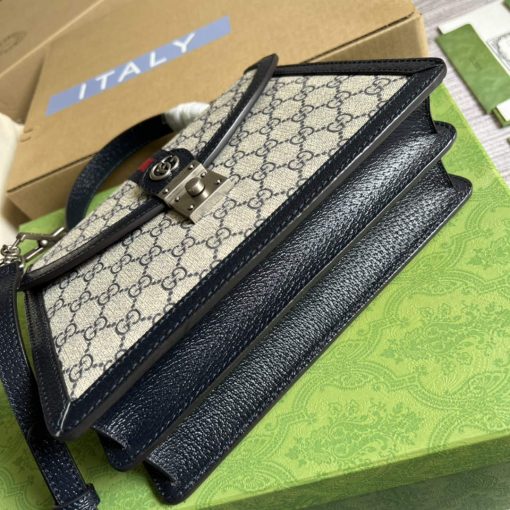 Gucci Ophidia GG Small Top Handle Bag Beige And Blue - Image 9