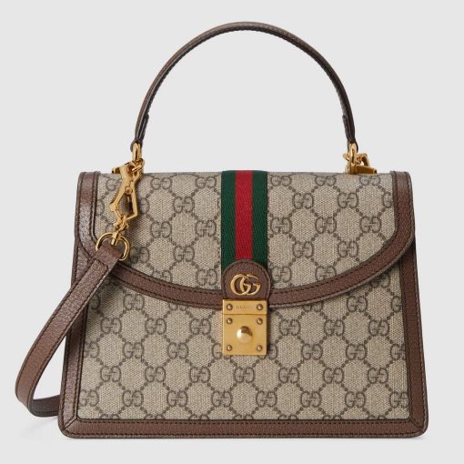 Gucci Ophidia GG Small Top Handle Bag Beige And Brown