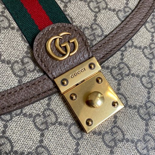 Gucci Ophidia GG Small Top Handle Bag Beige And Brown - Image 6