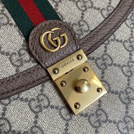 Gucci Ophidia GG Small Top Handle Bag Beige And Ebony - Image 5