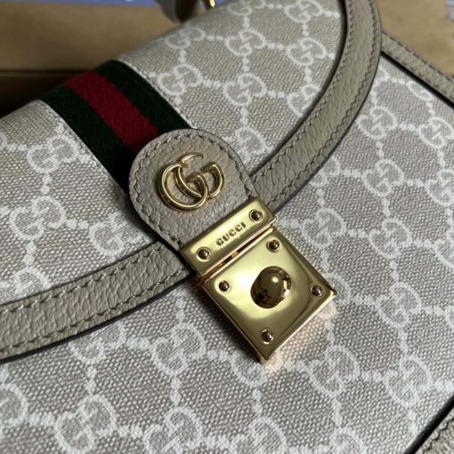 Gucci Ophidia GG Small Top Handle Bag Beige And Ebony - Image 10