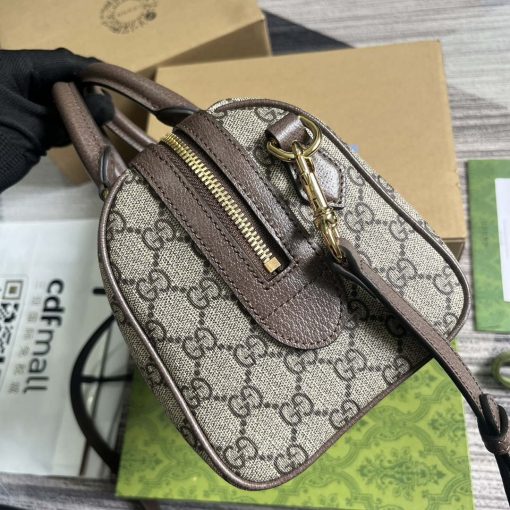 Gucci Ophidia GG Small Top Handle Bag Brown - Image 3