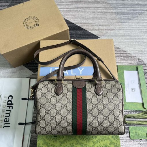 Gucci Ophidia GG Small Top Handle Bag Brown