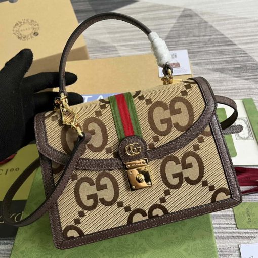 Gucci Ophidia GG Small Top Handle Bag Camel And Banana - Image 3