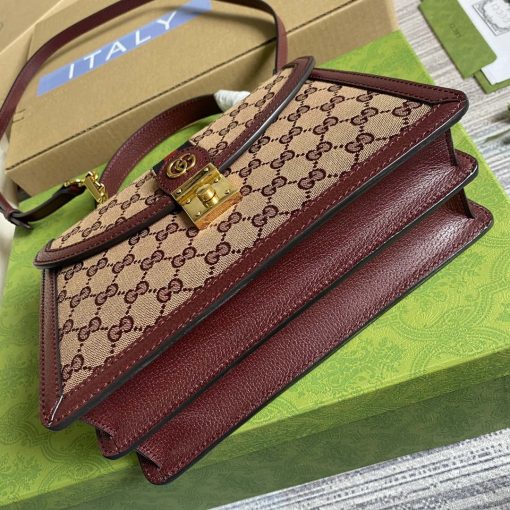 Gucci Ophidia GG Small Top Handle Bag Wine Red - Image 5