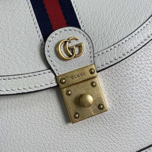 Gucci Ophidia GG Small Top Handle Leather Bag White - Image 6