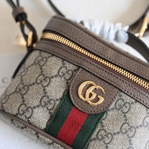 Gucci Ophidia GG Top Handle Mini Bag Beige Brown