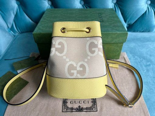 Gucci Ophidia Jumbo GG Mini Bucket Bag Yellow - Image 2