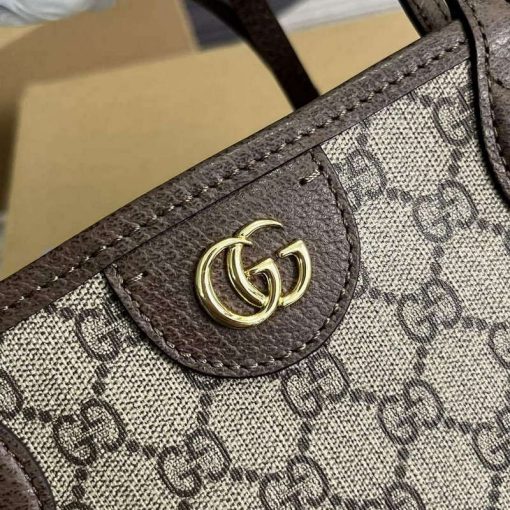 Gucci Ophidia Medium Tote Bag Brown Canvas - Image 5