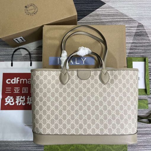Gucci Ophidia Medium Tote Bag Oatmeal Canvas - Image 2