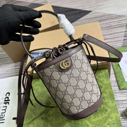 Gucci Ophidia Mini Bucket Bag Brown - Image 4