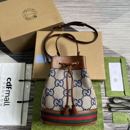 Gucci Ophidia Small GG Bucket Bag Brown