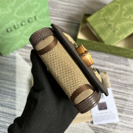 Gucci Original Brown Leather Bamboo Wallet - Image 4