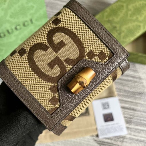 Gucci Original Brown Leather Bamboo Wallet - Image 5