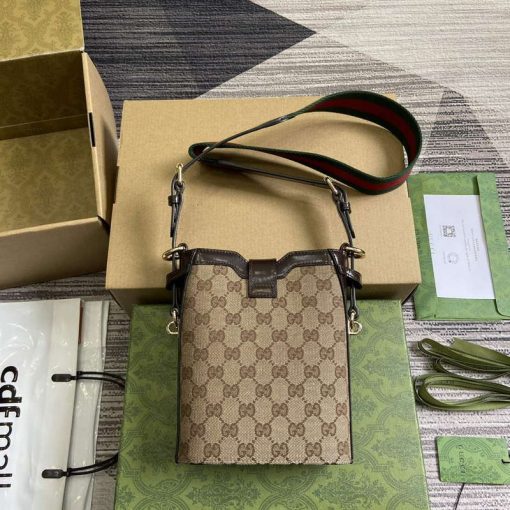 Gucci Original GG Small Bucket Bag Brown - Image 2