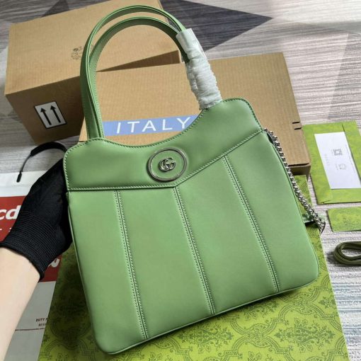 Gucci Petite GG Small Tote Bag Light Green - Image 3