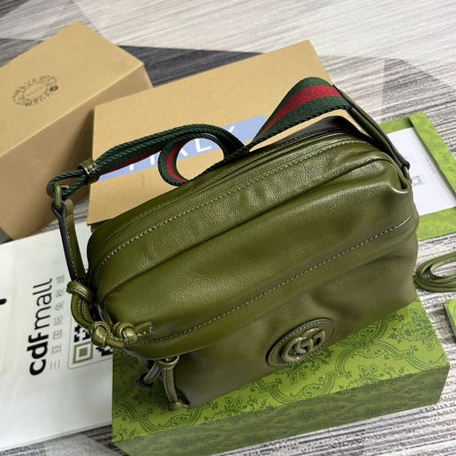 Gucci Shoulder Bag With Tonal Double G Green - Image 7