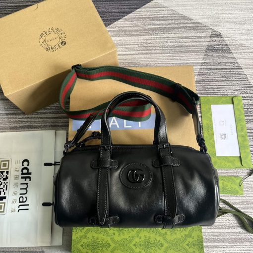 Gucci Small Duffle Bag With Tonal Double G Black