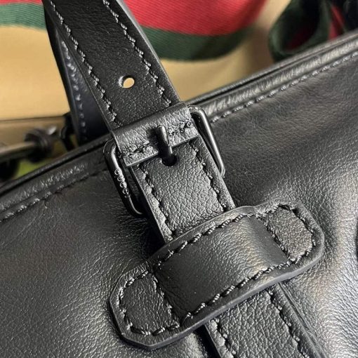 Gucci Small Duffle Bag With Tonal Double G Black - Image 7