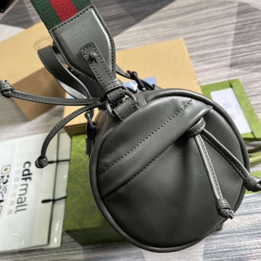 Gucci Small Duffle Bag With Tonal Double G Gray - Image 3