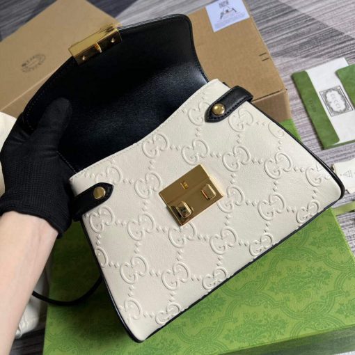 Gucci Small GG Top Handle Bag White - Image 7
