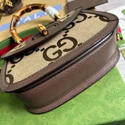 Gucci Small Jumbo GG Bag With Bamboo - Image 6