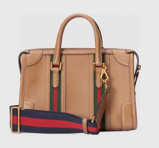 Gucci Small Top Handle Bag With Double G Brown - Image 3