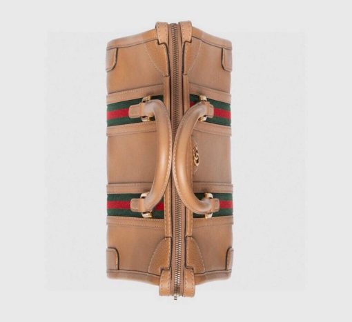 Gucci Small Top Handle Bag With Double G Brown - Image 5