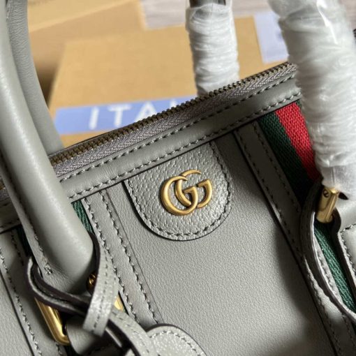 Gucci Small Top Handle Bag With Double G Gray - Image 5