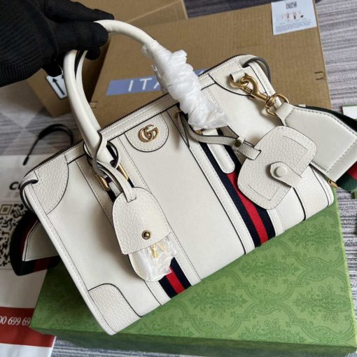 Gucci Small Top Handle Bag With Double G White - Image 4