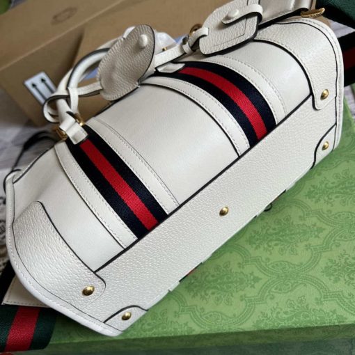 Gucci Small Top Handle Bag With Double G White - Image 7