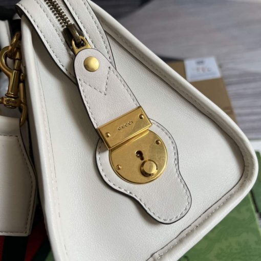 Gucci Small Top Handle Bag With Double G White - Image 8