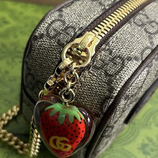 Gucci Strawberry Coin Purse With Double G Brown - Image 7