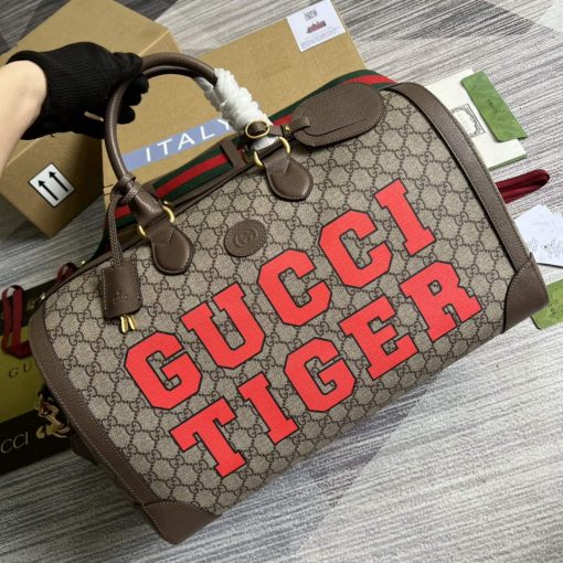 Gucci Tiger GG Large Duffle Bag Brown - Image 4