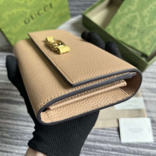 Gucci Wallet With Interlocking G Python Bow Rose Beige - Image 5