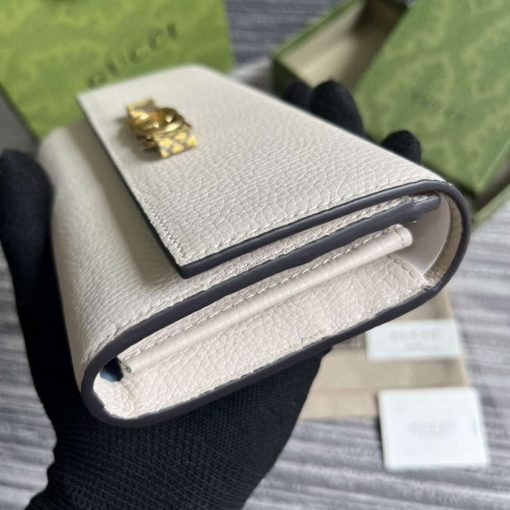 Gucci Wallet With Interlocking G Python Bow White - Image 5